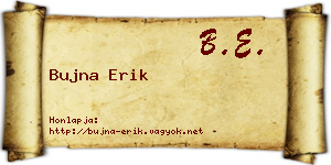 Bujna Erik névjegykártya